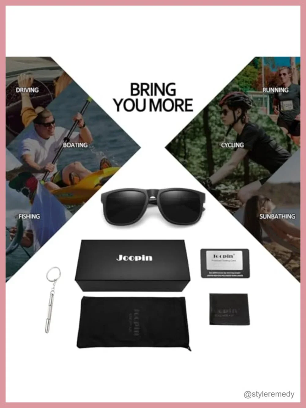 Oversized Square Sunglasses with UV400 Protection Polarized for Men Women
